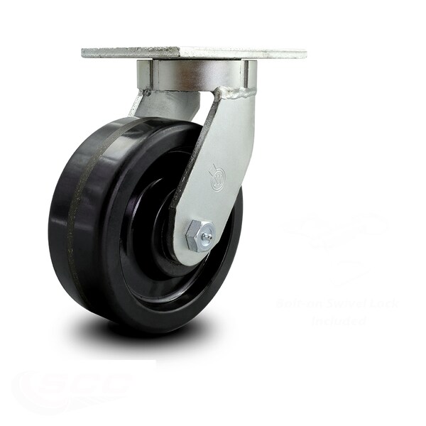 8 Inch Extra Heavy Duty Phenolic Wheel Swivel Caster with Swivel Lock SCC